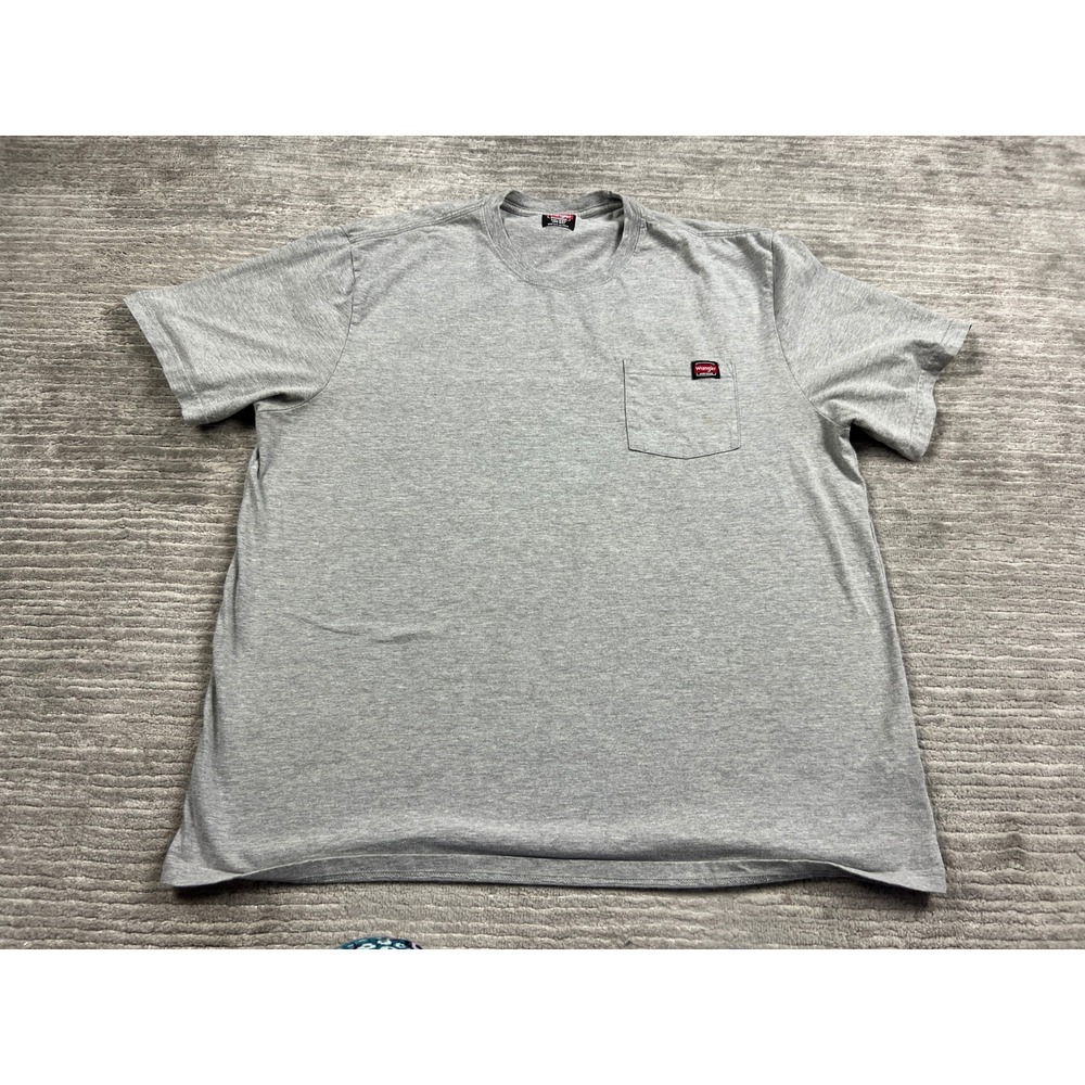 Wrangler Pocket Tee Mens 2XL Gray Workwear Short Sleeve Cotton Blend 65070